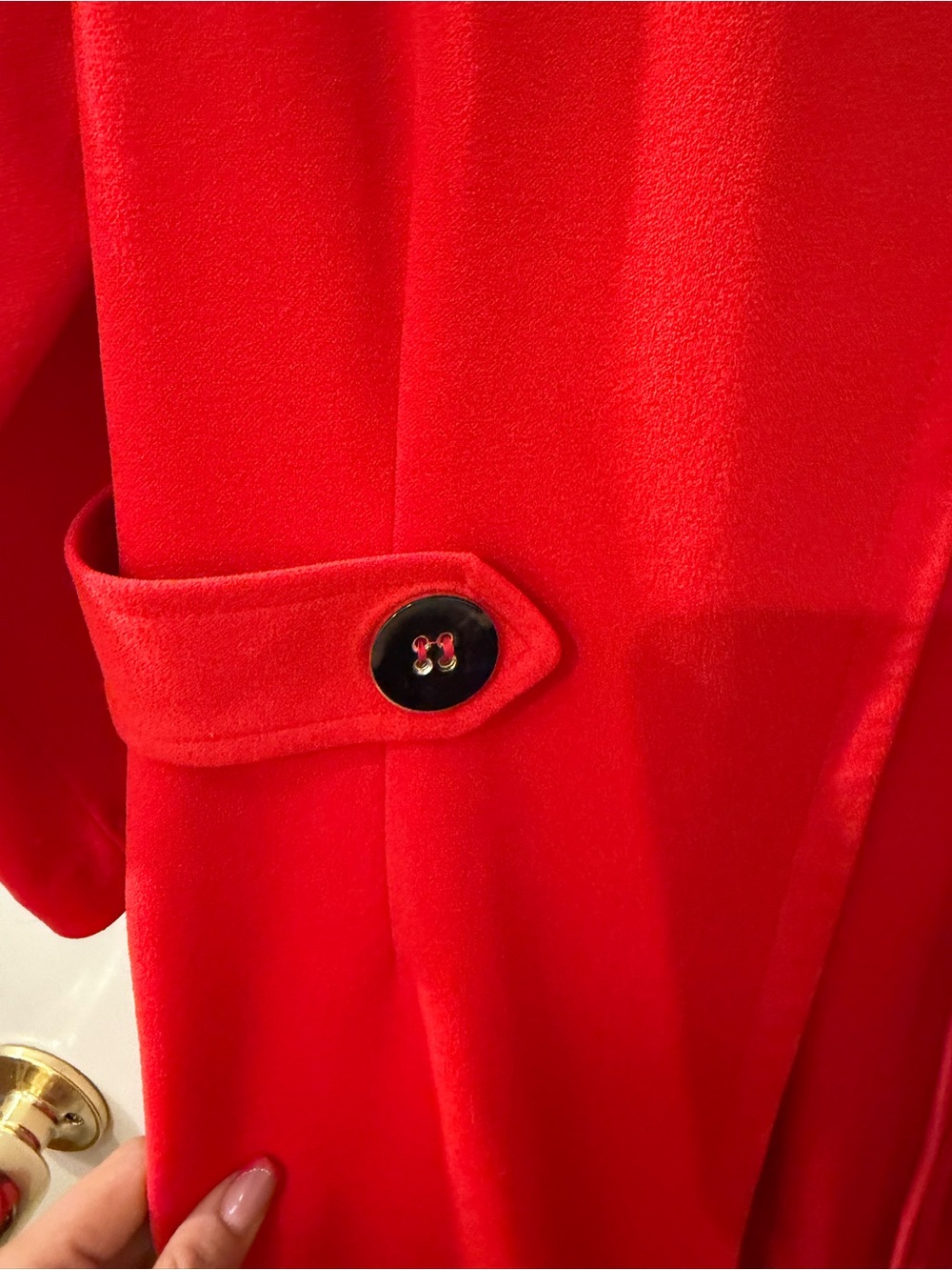 New York & Company Bright Red Open-Front Ponte Blazer - Picture 3 of 6
